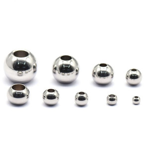 Cuentas lisas de acero inoxidable de 8mm para fabricación de joyas, cuentas sueltas de Metal redondas para pulsera - Product Image 3