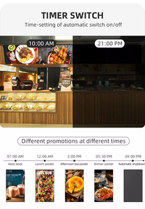 Hushida 32 43 49 55นิ้วแบบแขวนแคบมากเมนูเมนูดิจิทัลหน้าจอแสดงโฆษณาสำหรับร้านอาหารฟาสฟู้ด - Product Image 5