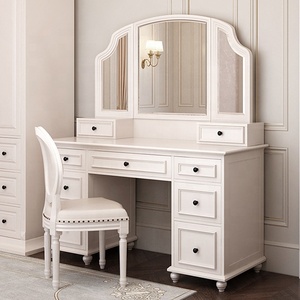 hollywood White <strong>Vanity</strong> <strong>Table</strong> and Chair Luxury for Bedroom - Product Image 2