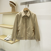 Blouson Bomber Homme Décontracté Chic à Col Rabattu Zippé en Toile Écologique avec Doublure de Haute Qualité et Poignets Côtelés sur le Devant
