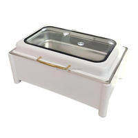 Chauffe-Plats Électrique Professionnel 9L Rectangulaire Blanc en Acier Inoxydable pour Buffet – Offre Spéciale
