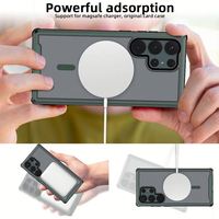 Fundas Magnéticas Antigolpes 3 en 1 con Carga Inalámbrica para Teléfonos Móviles S22 S23 Ultra (TPU+PC+Aluminio+Imanes)