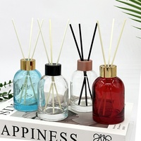 Bouteille de diffuseur de roseau de décoration de maison en verre coloré de luxe circulaire recyclable de 100ml 120ml pour l'emballage de bouteille de parfum à la maison