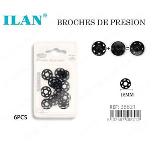 Bottoni a pressione in plastica Ilan da 18 mm, 6 pezzi - Product Image 1