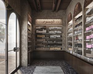 Armarios de exhibición de mármol por encargo de la tienda de perfumes de lujo de Dubái muebles de la tienda de perfumes gabinetes de exhibición de pared - Product Image 2