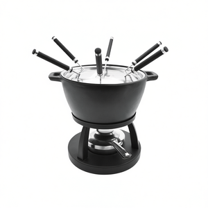 Ensemble de fondue MSER 10 pièces avec support en acier inoxydable et 6 fourchettes pour les fêtes - Product Image 2
