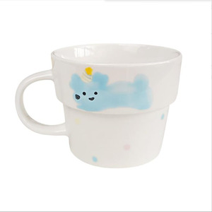 Taza de cerámica creativa Simple pintada a mano para el desayuno, leche, dibujos animados, linda pareja, té de la tarde, taza de café y platos - Product Image 5