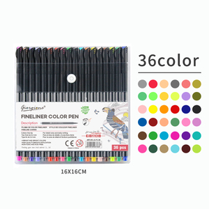 Ensemble <span class=keywords><strong>de</strong></span> marqueurs fins Giorgione 0,4 mm, 36 couleurs, <span class=keywords><strong>encre</strong></span> noire et marqueurs d'art colorés pour étudiants, pointe fine pour écrire et dessiner - Product Image 2