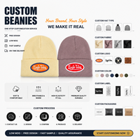 Gorro de Punto Personalizado con Puño y Logotipo Bordado, Diseño de Color en Contraste, Gorro Térmico