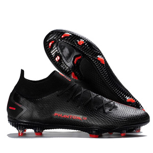 Nouvelles chaussures de football respirantes à haute tige pour hommes et garçons, crampons FG, qualité supérieure, pour l'entraînement, hiver et été - Product Image 1