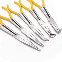 Lot de 5 pinces à bec aiguille à longue portée Pinces courbes à angle droit 0 25 45 90 degrés