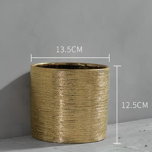 Macetas doradas <span class=keywords><strong>de</strong></span> lujo para decoración interior, macetas <span class=keywords><strong>de</strong></span> cerámica modernas para jardín y plantas, venta al por mayor - Product Image 6