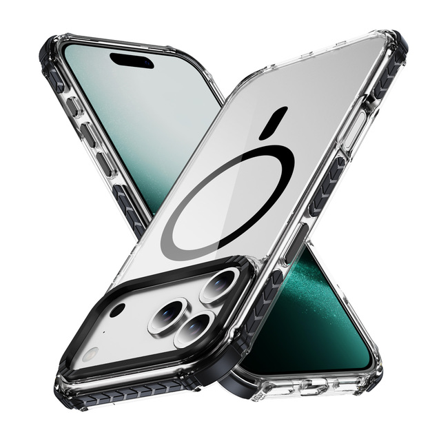 Drop Protection Slim Clear Shockproof Magnetic Charging PC TPU Anti-Scratch Phone Case for iPhone 17 18 Pro Max