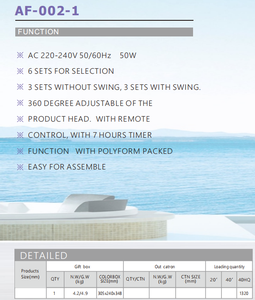 Vente en gros de ventilateurs sur pied électriques AF-002-1 50W |   Télécommande en plastique, sans danger pour les animaux et les enfants, réglable à 360° pour un usage domestique - Product Image 5