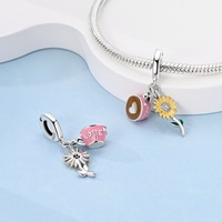 Original 925 perles de charme en argent sterling charme vie tasse à café champagne vélo parfum bijoux à bricoler soi-même accessoires bracelet