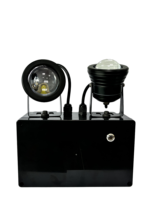 Projecteur d'urgence LED étanche IP65 2*3W à double faisceau, batterie Li-ion, autonomie 3 heures, fixation murale/plafond