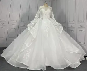 Mumuleo 2023 Модные Изготовленные на заказ Длинные рукава Дубай скромные свадебные платья с крыльями свадебные платья оптом