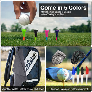 Lot de 17 accessoires de golf populaires et pratiques en gros, comprenant un marqueur de balle de golf et son support, des tees, une brosse à club, etc. - Product Image 5