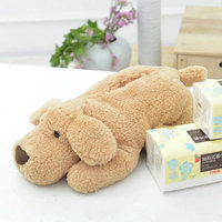 Boîte à mouchoirs en peluche chien Teddy mignon, motif dessin animé, rembourrée en coton PP, technique brodée, 31cm-50cm, emballée sous vide, unisexe, ultra douce