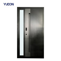 Porte en aluminium et verre YUDON DOOR, porte d'entrée principale, simple battant, taille personnalisée, style luxueux avec vidéophone pour les constructeurs de maisons