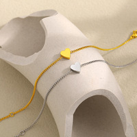 Nouveau design, bracelet pour femme en acier inoxydable plaqué or 18 carats, étanche, avec pendentif cœur élégant et charmant