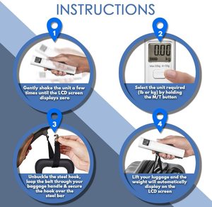 Nessuna batteria richiesta 50kg elettronico manuale portatile bilancia per bagagli per la valigia di pesatura della bilancia digitale per i viaggi - Product Image 5