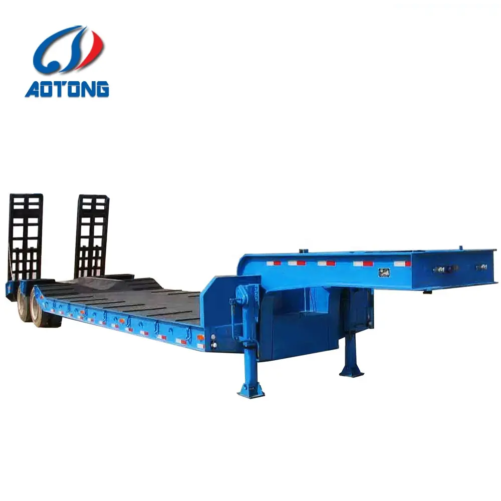 3 assi 80T lowbed Telaio Ribassato basso flatbed loader ponte goccia di rimorchio per la vendita