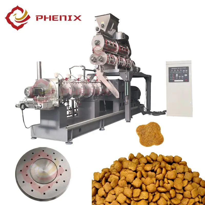 Автоматическая сухая гранула 200 ~ 6000 кг для сушки корма для домашних животных, линия по производству кормов для кошек, экструдер для производства гранул, машина для обработки Pl
