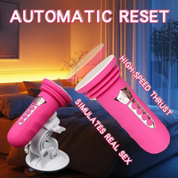 Machine à pousser automatique télescopique 50 mm en silicone et ABS, base à ventouse 89 mm 165 degrés, 3 couleurs pour femmes, OEM ODM Vente en gros