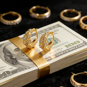 Bijoux de luxe, plaqué or 18 carats, acier inoxydable, géométrique irrégulier, tendance minimaliste, boucles d'oreilles créoles pour femmes - Product Image 1