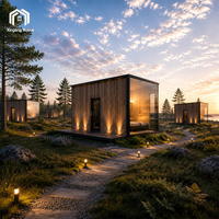 Cabane modulaire de luxe pour le glamping, maison préfabriquée de petite taille, structure en acier pour les projets d'hôtels, de complexes hôteliers et d'accueil en plein air