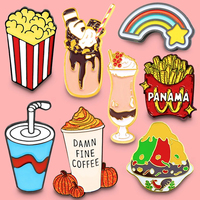 Badge en métal personnalisé avec logo, émail souple ou dur, motif dessin animé avec paillettes, pour chapeaux et vêtements