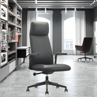 Chaise de bureau ergonomique moderne en cuir professionnelle réglable sans repose-pieds