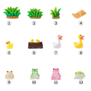 Ornements d'animaux miniatures en résine, ensemble de canards et grenouilles, décoration de table et de jardin - Product Image 4