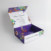 Boîte cadeau pliable en carton rigide magnétique, impression couleur, design personnalisé, emballage PR pour influenceurs, promotion de marque, vente en gros