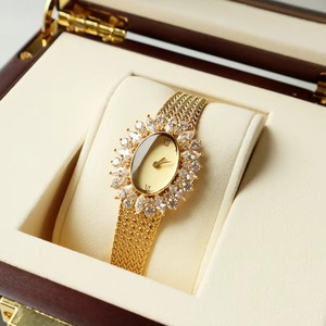 Elegante Reloj de Mujer Retro Glamuroso con Cristales y Zafiro, Correa Tejida a Mano, SEIKO, Analógico, de Latón, Estilo Lujoso - Product Image 5