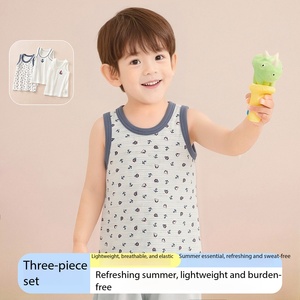 Confezione da 3 <span class=keywords><strong>Canottiere</strong></span> in Cotone per Bambini con Stampa Ancora e Barca a Vela, <span class=keywords><strong>Canottiere</strong></span> Casual Senza Maniche per Ragazzi, Gilet per Neonati - Product Image 3