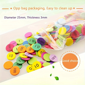 300 pièces/sac Disques en mousse souple pour l'apprentissage des décimales et des nombres entiers, jeu de 10 valeurs, jetons de comptage pour enfants, matériel pédagogique de base, compteurs mathématiques - Product Image 2
