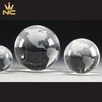 Globes de terre en cristal transparent, en forme de boule, accessoires décoratifs