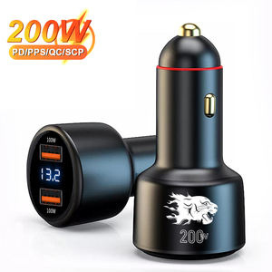 EONLINE ที่ชาร์จแบตในรถแบบ Dual Port <span class=keywords><strong>200W</strong></span> USB,ที่ชาร์จในรถยนต์พร้อมหน้าจอแสดงแรงดันไฟฟ้า2 QC3.0 USB-A 100W 66W SuperCharge สำหรับ Huawei Honor <span class=keywords><strong>VIVO</strong></span> OPPO Xiaomi - Product Image 1