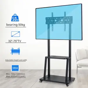 Chariots support TV pour 32/43/75 pouces support de télévision LCD LED amovible avec support de moniteur en acier laminé à froid