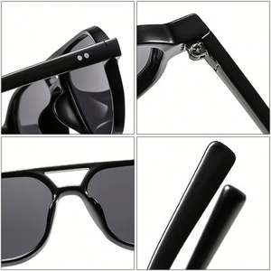 Gafas de Sol de Piloto con Logotipo Personalizado 2025, Lentes Transparentes Retro Estilo Océano, Remaches Poligonales, Protección UV400, Doble Puente, para Hombre y Mujer - Product Image 6