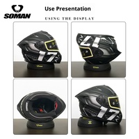 Support de casque de moto multifonctionnel SOMAN pour casques intégraux/demi-casques, base antidérapante, support de protection noir