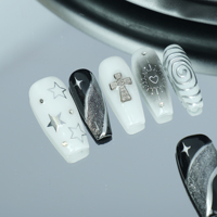 Uñas artificiales hechas a mano puras, longitud media, estilo dulce y fresco, Ojo de Gato brillante, venta al por mayor de fábrica reutilizable de alta calidad.
