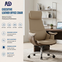 Chaise de bureau exécutive à dossier haut en cuir, chaise de bureau ergonomique pivotante, chaise de patron réglable de luxe pour la maison et le bureau