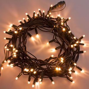 Guirnalda de Luces LED con Cable de Goma VDE, 10 Metros, 100 LED, Blanco Cálido, Brillo Dorado, IP67, Impermeable, Conectable, Espaciado Personalizable de 1000 Metros - Product Image 1