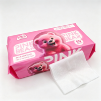 Serviettes de toilette épaisses 140 g/m² pour soins personnels, motif ours mignon, jetables, respectueuses de la peau, non tissées, double usage sec/humide, OEM