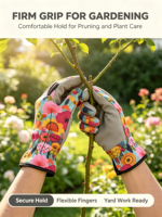 Gants de jardinage pour femmes à imprimé floral, paume souple, anti-abrasion, protection pour le jardinage, travaux de paysagisme