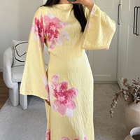 Nouvelle Robe d'Été Imprimée 2025, Robes Modestes Islamiques pour le Quotidien, Abaya de Mode pour Femmes, Robe Musulmane pour Femmes en Gros