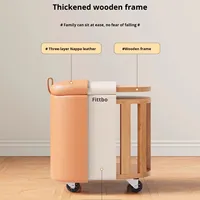 Tabouret de maquillage mobile pour la maison, meuble de chambre à coucher avec rangement, chaise de coiffeuse en PU, style italien minimaliste, pivotant avec roulettes universelles, chaise de manucure carrée basse